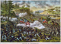 Battle of Chickamauga - Lithograph by Kurzand Allison (1890)