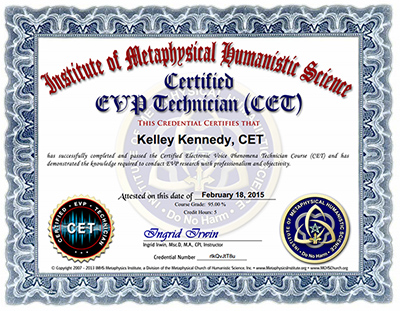 Kelley Kennedy EVP Certification IMHS CET